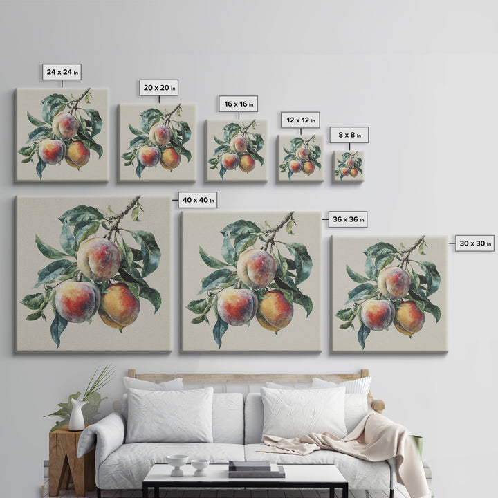Still Life of Peaches Canvas Print, Impressionist Art, Textured Wall Art, Living Room Decor, Impression, Landscape Painting, IMP-1x1-23