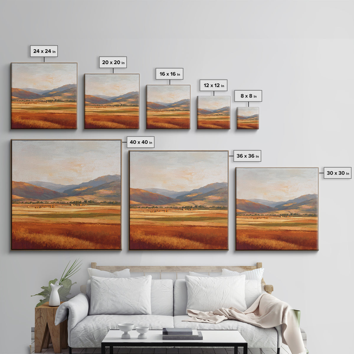 Haystacks Glowing at Golden Hour Canvas Print, Impressionist Art, Gallery Wall Art, Living Room Decor, Fine Art, Impression, IMP-1x1-76