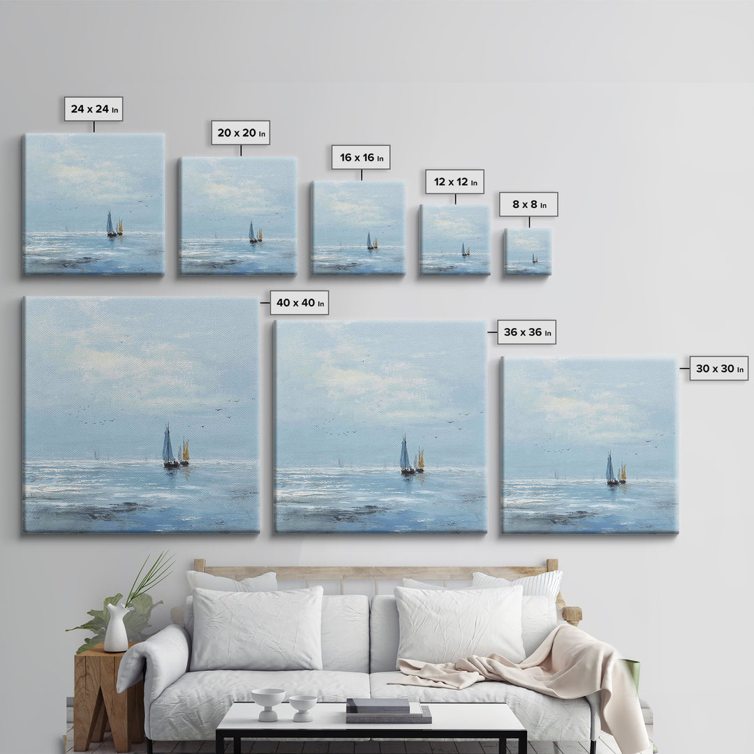 Coastal Beach Figures Canvas Print, Impressionist Art, Room Decor, Living Room Decor, Oil Painting, Impression, Large Wall Art, IMP-1x1-91