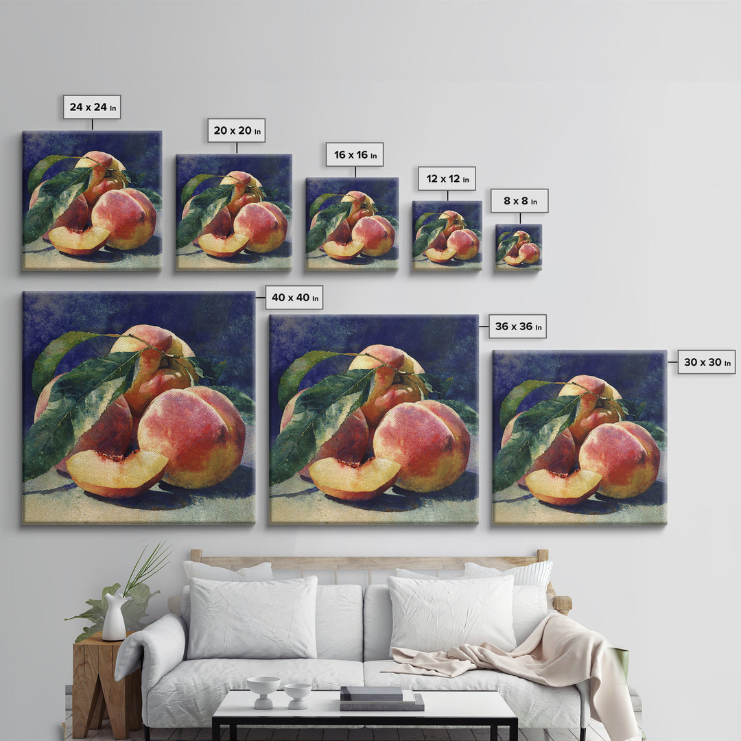 Still Life of Peaches Canvas Print, Impressionist Art, Fine Art Print, Living Room Decor, Fine Art, Impression, Painting, IMP-1x1-95