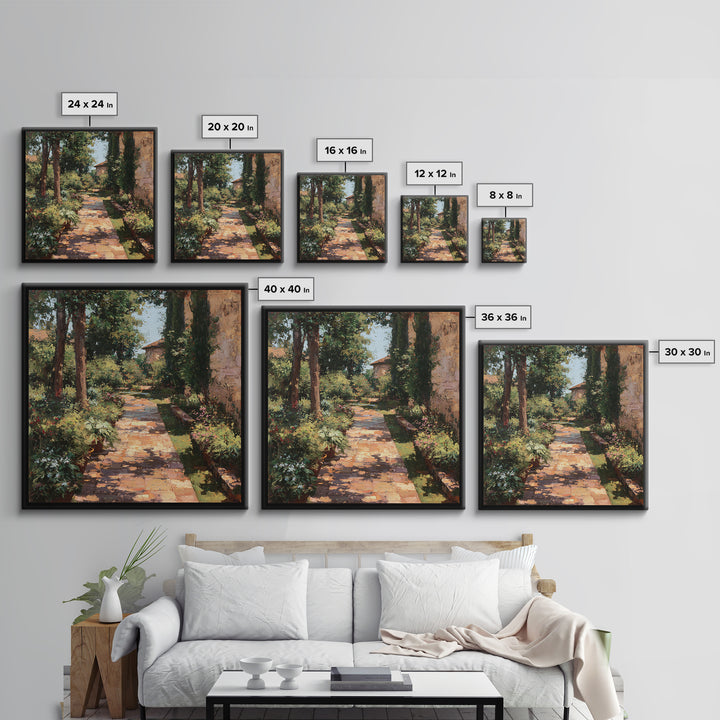 Garden Path Covered Canvas Print, Impressionist Art, Textured Painting, Living Room Decor, Fine Art, Impression, Original Art, IMP-1x1-98