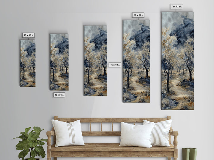 Spring Orchard with Blossoming Trees Canvas Print, Impressionist Art, Neutral Decor, Living Room Decor, Fine Art, Impression, IMP-1x3-18