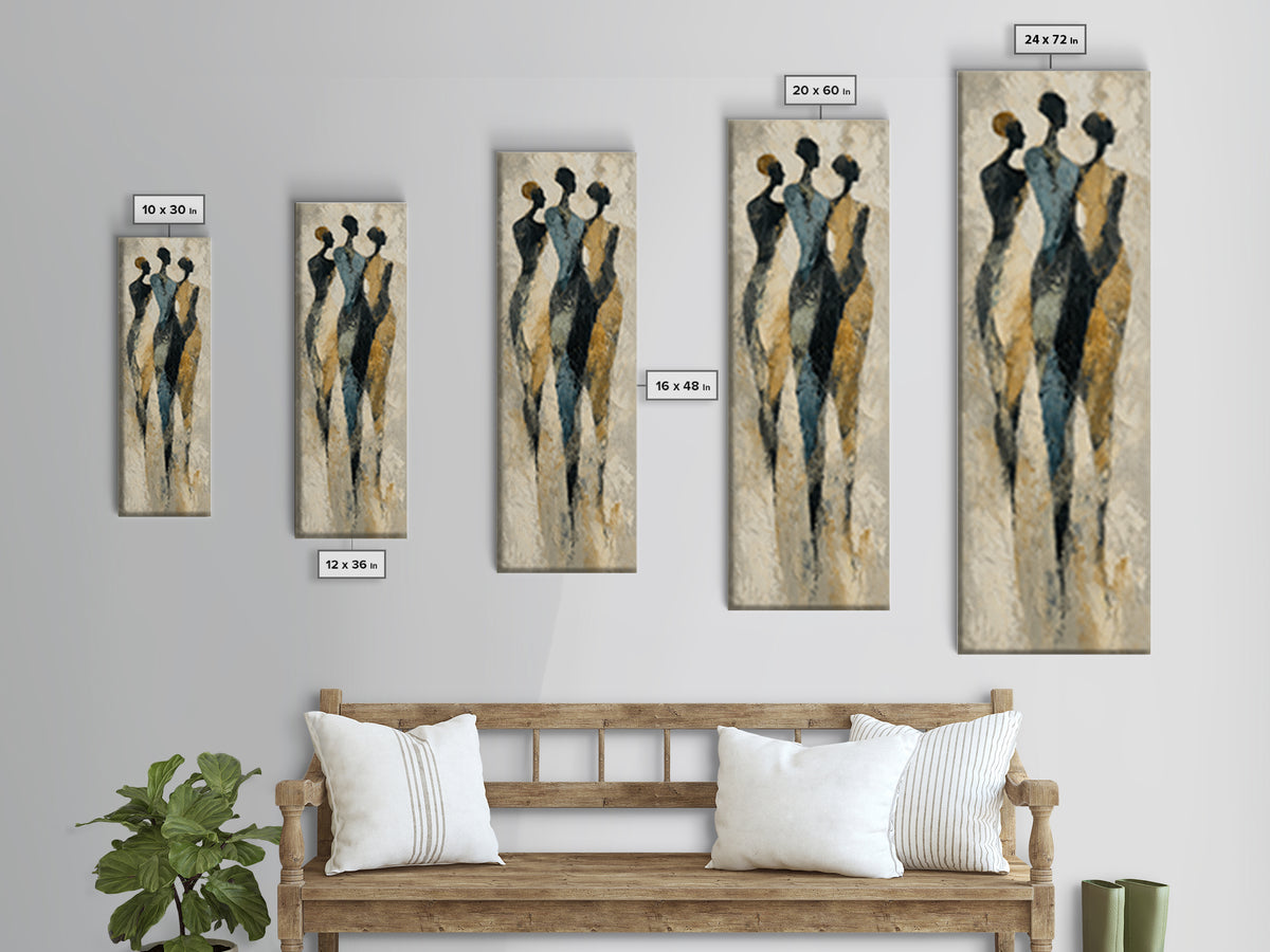 Dancers Suggested by Soft Moving Brushwork Canvas Print, Impressionist Art, Original Art, Living Room Decor, Impression, IMP-1x3-3