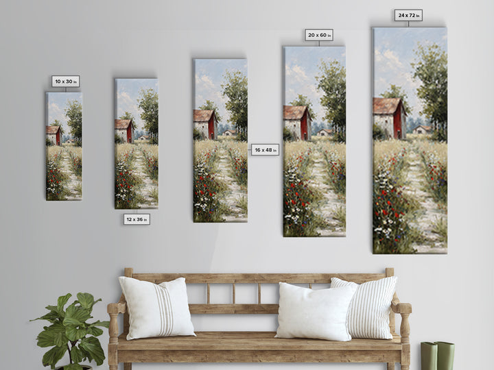 Country Lane with Flickering Sunlight Canvas Print, Impressionist Art, Floral Print, Living Room Decor, Impression, IMP-1x3-34