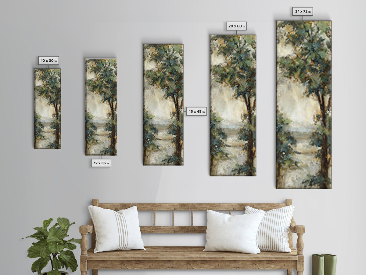 Apple Tree in Summer Orchard Framed Canvas Print, Impressionist Art, Textured Painting, Living Room Decor, Fine Art, Impression, IMP-1x3-53