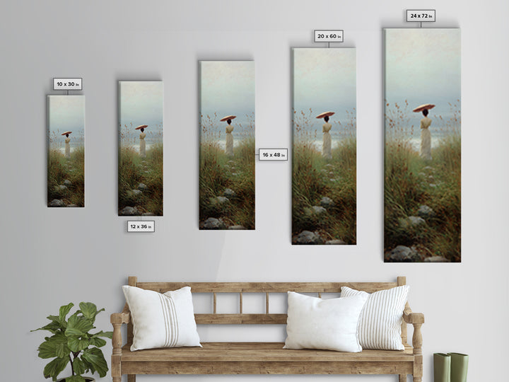 Woman with Parasol in Breezy Meadow Canvas Print, Impressionist Art, Living Room Art, Living Room Decor, Oil Painting, IMP-1x3-63