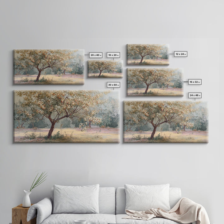 Apple Tree in Summer Orchard Framed Canvas Print, Impressionist Art, Printable Wall Art, Living Room Decor, Impression, IMP-2x1-13