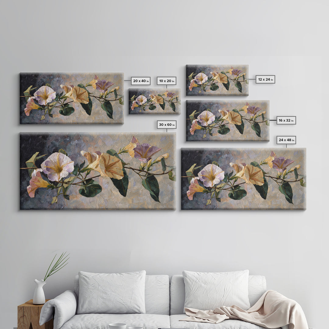 Caf Table with Flowers and Morning Light Canvas Print, Impressionist Art, Minimalist Decor, Living Room Decor, Impression, IMP-2x1-30