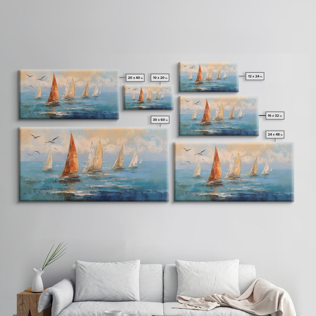 Coastal Beach Figures Canvas Print, Impressionist Art, Oil Painting, Living Room Decor, Fine Art, Impression, Coastal Wall Art, IMP-2x1-39