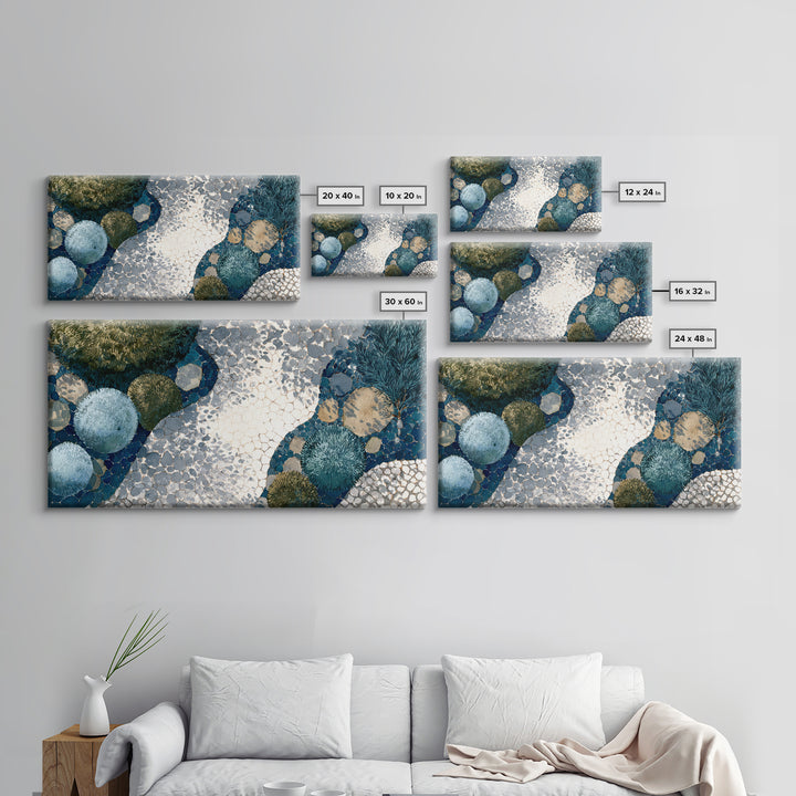 Garden Path Covered Framed Canvas Print, Impressionist Art, Wall Decor, Living Room Decor, Impression, Horizontal Wall Art, IMP-2x1-46