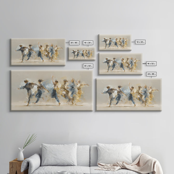 Dancers Suggested by Soft Moving Brushwork Canvas Print, Impressionist Art, Landscape Painting, Living Room Decor, Impression, IMP-2x1-59