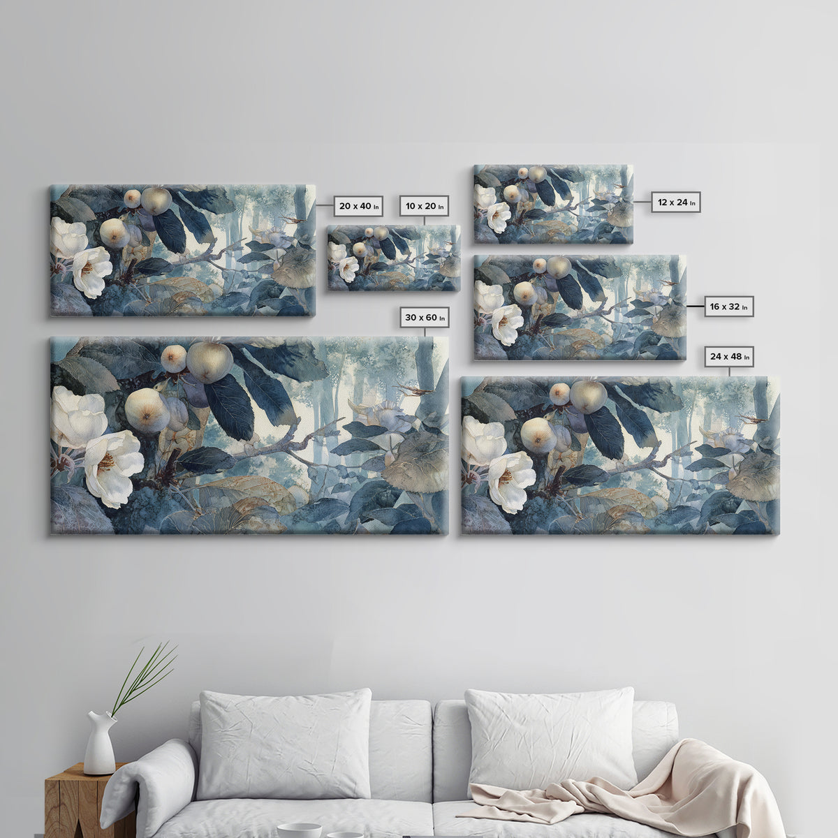 Apple Tree in Summer Orchard Canvas Print, Impressionist Art, Textured Wall Art, Living Room Decor, Fine Art, Impression, IMP-2x1-61