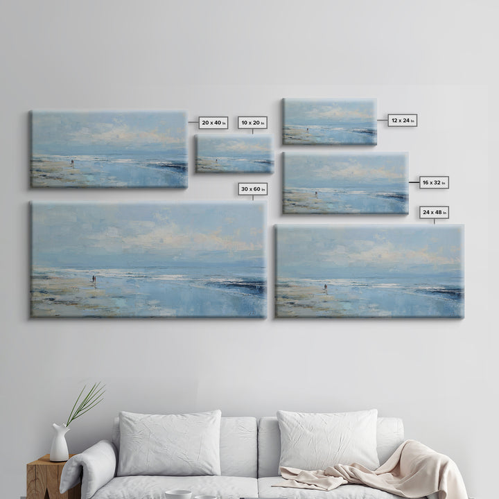 Coastal Beach Figures Canvas Print, Impressionist Art, Living Room Wall Art, Living Room Decor, Fine Art, Impression, IMP-2x1-63