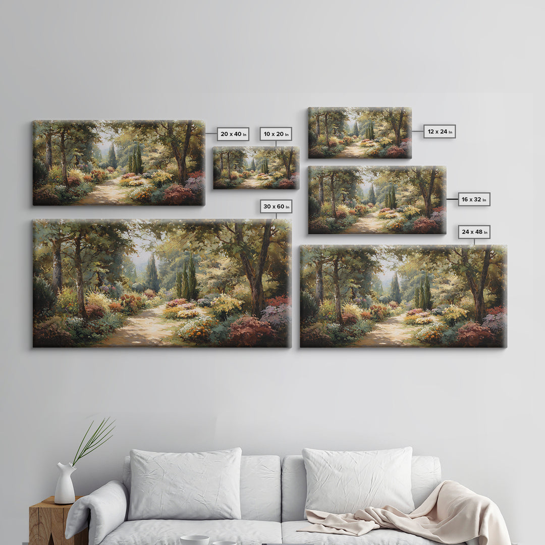Garden Path Covered Canvas Print, Impressionist Art, Living Room Decor, Oil Painting, Impression, Abstract Painting, IMP-2x1-70
