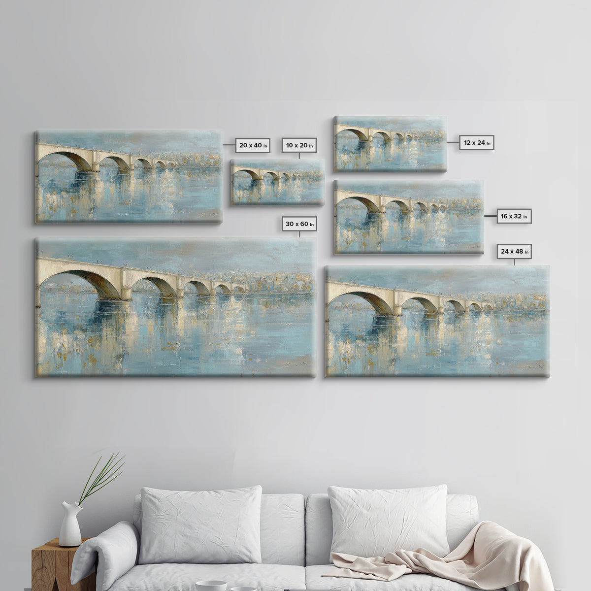Water Lilies Floating on a Sunlit Pond Canvas Print, Impressionist Art, Living Room Wall Art, Living Room Decor, Impression, IMP-2x1-93