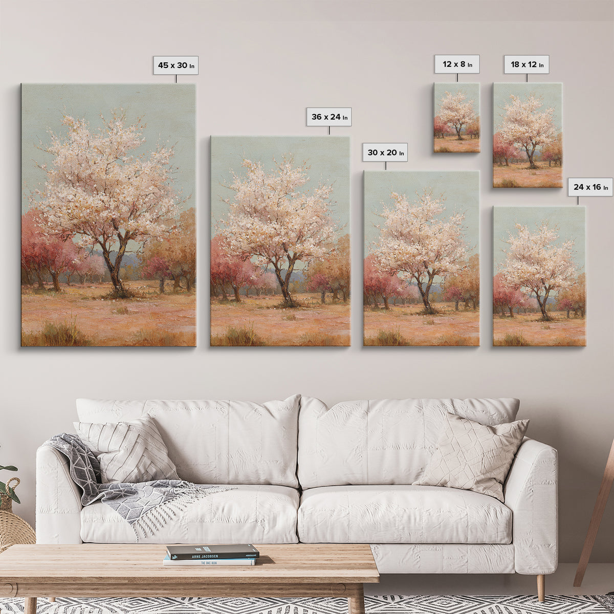 Spring Orchard with Blossoming Trees Canvas Print, Impressionist Art, Wall Art, Living Room Decor, Oil Painting, Impression, IMP-2x3-14