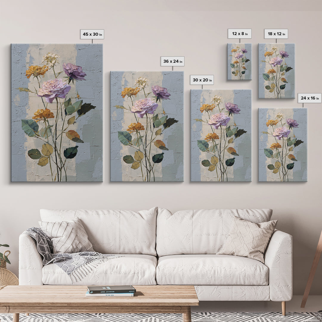 Caf Table with Flowers and Morning Light Framed Canvas Print, Impressionist Art, Home Decor, Living Room Decor, Impression, IMP-2x3-18