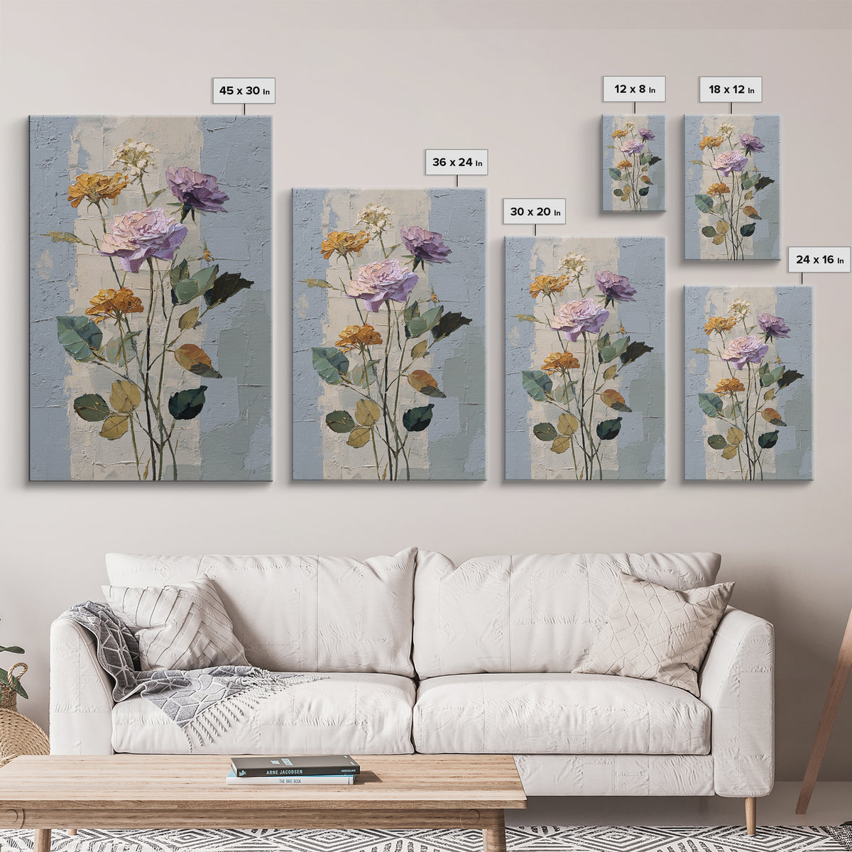 Caf Table with Flowers and Morning Light Framed Canvas Print, Impressionist Art, Home Decor, Living Room Decor, Impression, IMP-2x3-18