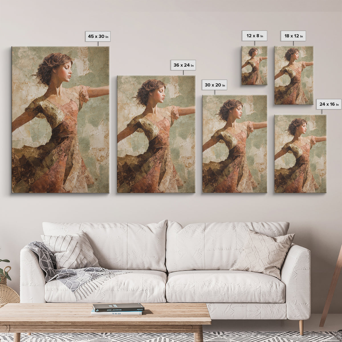Dancers Suggested by Soft Moving Brushwork Canvas Print, Impressionist Art, Original Painting, Living Room Decor, Impression, IMP-2x3-23