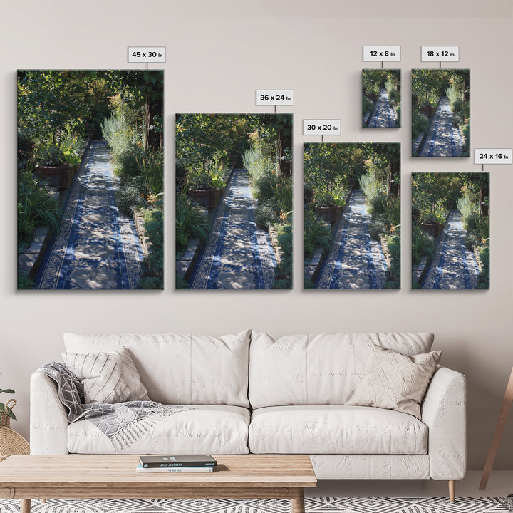 Garden Path Covered Framed Canvas Print, Impressionist Art, Printable Wall Art, Living Room Decor, Watercolor Art, Impression, IMP-2x3-34