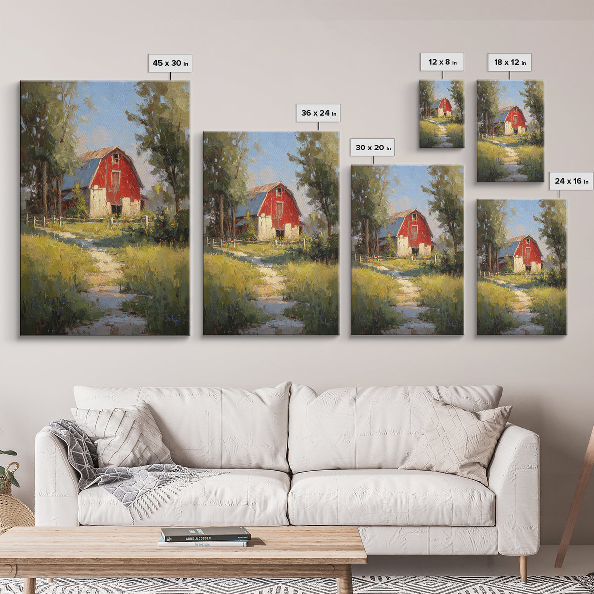 Country Lane with Flickering Sunlight Framed Canvas Print, Impressionist Art, Minimalist Decor, Living Room Decor, Impression, IMP-2x3-6