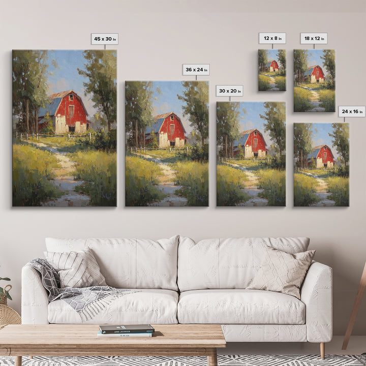 Country Lane with Flickering Sunlight Framed Canvas Print, Impressionist Art, Minimalist Decor, Living Room Decor, Impression, IMP-2x3-6