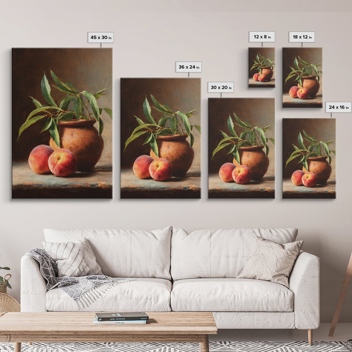 Still Life of Peaches Canvas Print, Impressionist Art, Living Room Decor, Impression, Landscape Art, Colorful Wall Art, IMP-2x3-79