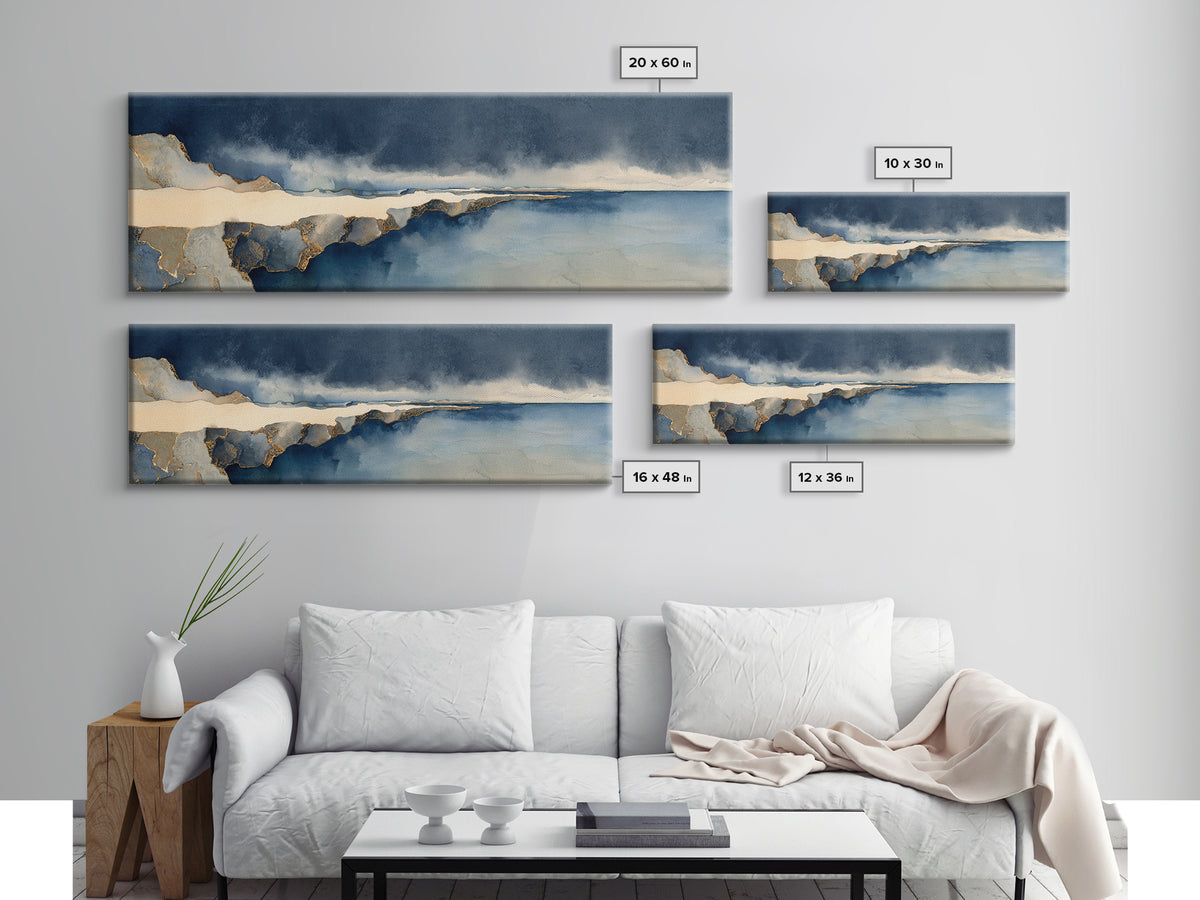 Soft Seaside Cliffs Canvas Print, Impressionist Art, Landscape Wall Art, Living Room Decor, Fine Art, Impression, Luxury Decor, IMP-3x1-21