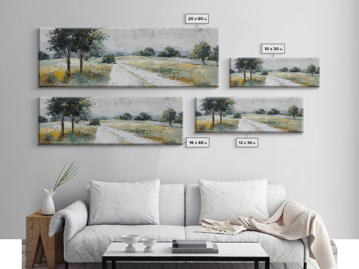Country Lane with Flickering Sunlight Canvas Print, Impressionist Art, Farmhouse Decor, Living Room Decor, Fine Art, Impression, IMP-3x1-38