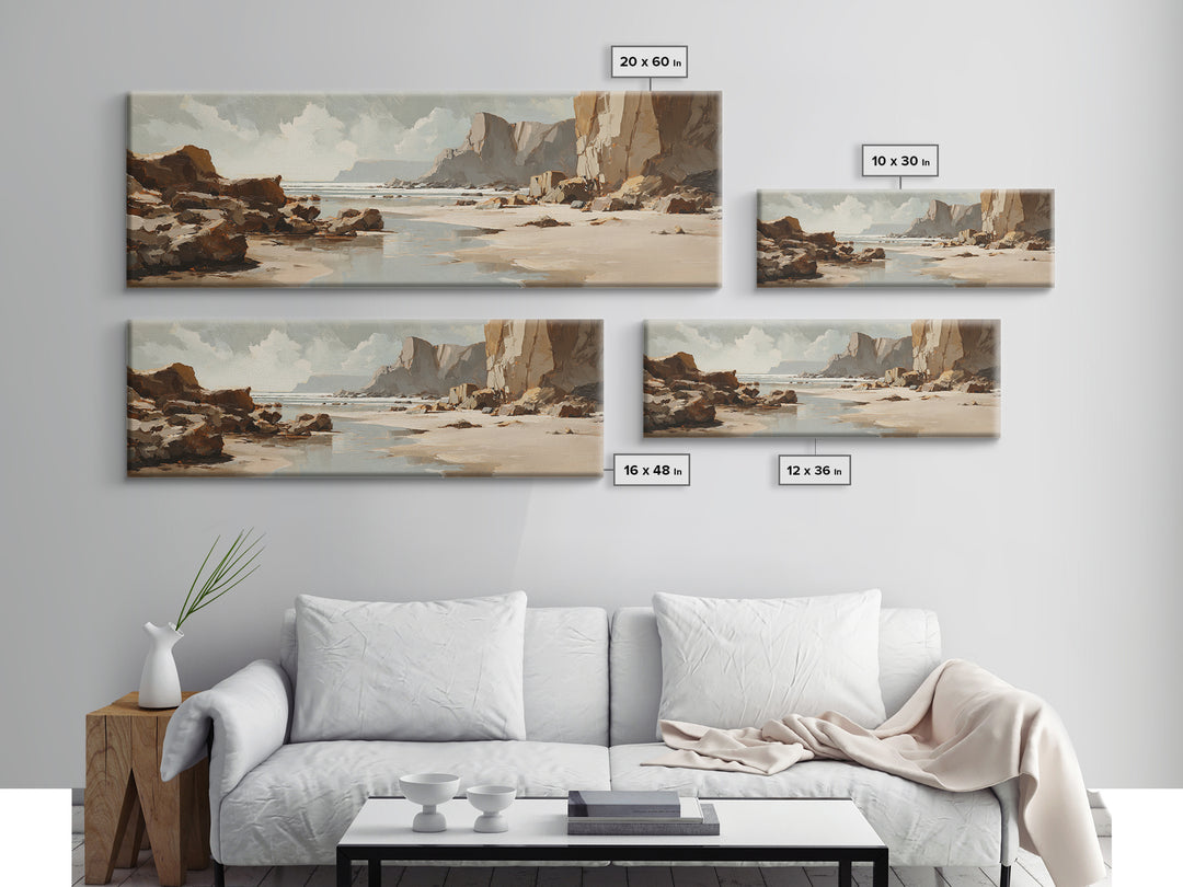 Soft Seaside Cliffs Canvas Print, Impressionist Art, Landscape Wall Art, Living Room Decor, Fine Art, Impression, Luxury Decor, IMP-3x1-45