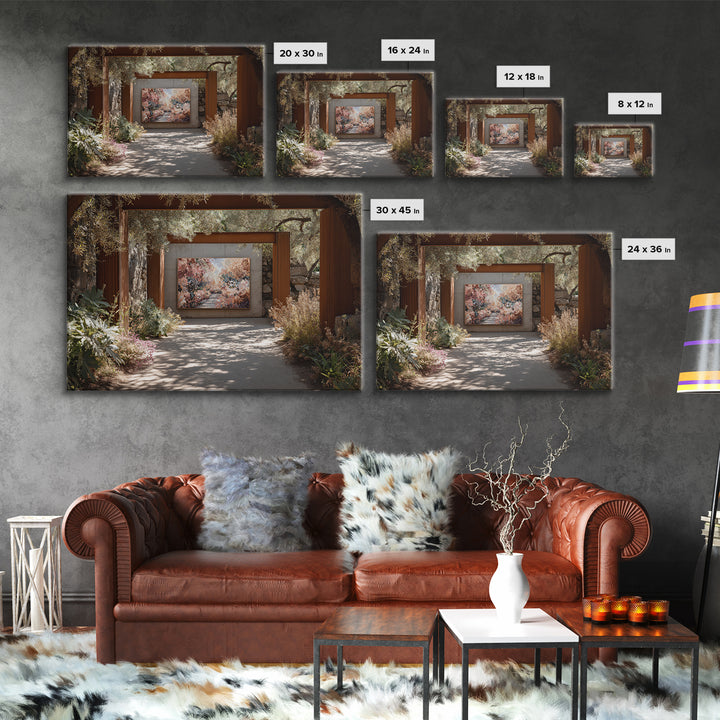 Garden Path Covered Canvas Print, Impressionist Art, Modern Art, Living Room Decor, Oil Painting, Impression, Statement Artwork, IMP-3x2-30