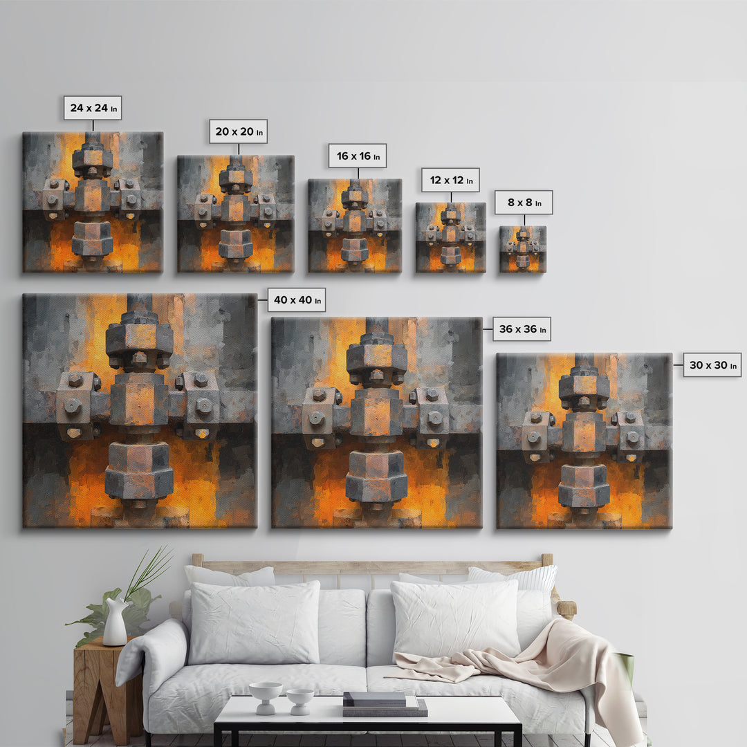 Urban Rail Yard Framed Canvas Print, Industrial Art, Luxury Decor, Living Room Decor, Fine Art, Foundry, Art Print, Printables, IND-1x1-21