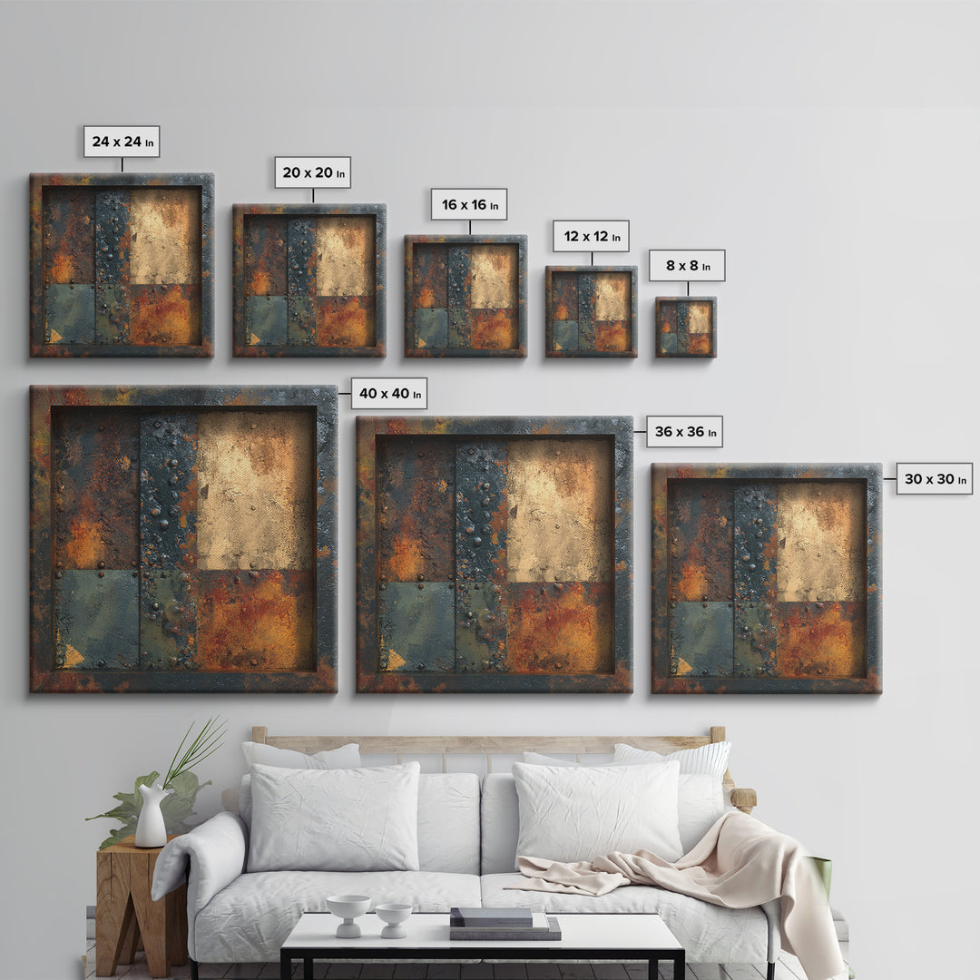 Exposed Brick Texture Abstract Canvas Print, Industrial Art, Living Room Decor, Abstract Art, Foundry, Textured Wall Art, IND-1x1-4