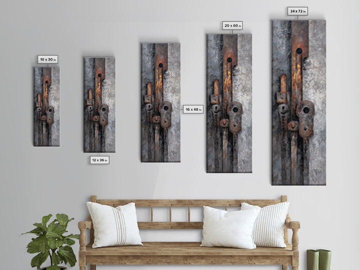 Abstract Smoke and Steel Shapes Canvas Print, Industrial Art, Printables, Living Room Decor, Abstract Art, Foundry, IND-1x3-12
