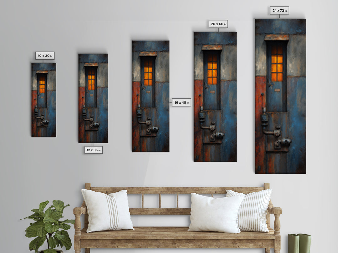 Old Factory Window Framed Canvas Print, Industrial Art, Minimalist Decor, Living Room Decor, Fine Art, Foundry, Wall Hanging, IND-1x3-62
