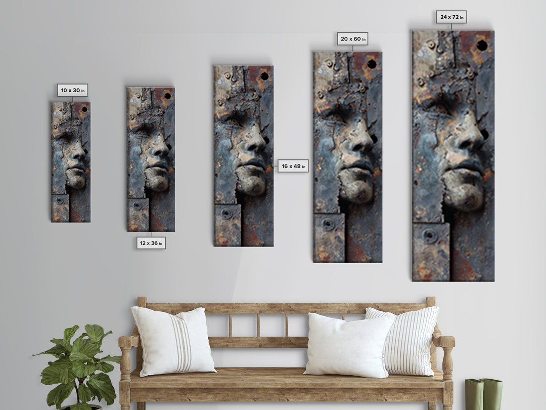Concrete Wall Abstract Canvas Print, Industrial Art, Abstract Art, Living Room Decor, Foundry, Bauhaus Poster, Contemporary Art, IND-1x3-93