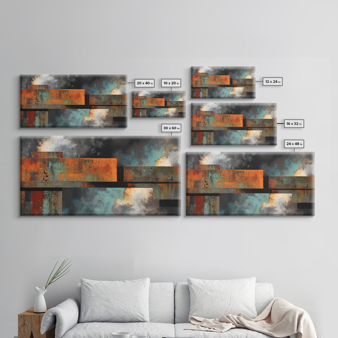 Steel Beams Crossing Like Abstract Lines Canvas Print, Industrial Art, Black and White Wall Art, Living Room Decor, Foundry, IND-2x1-61