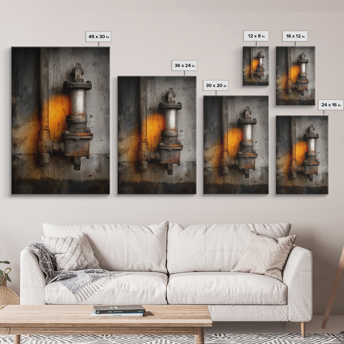 Old Factory Window Canvas Print, Industrial Art, Decor, Living Room Decor, Fine Art, Foundry, Black and White Wall Art, IND-2x3-10