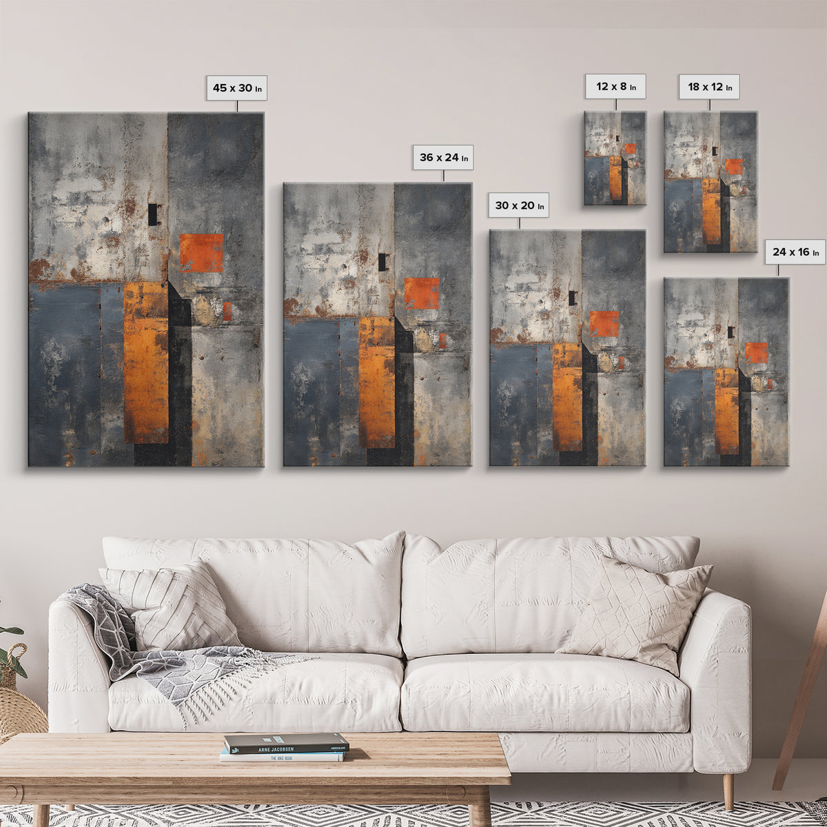 Concrete Wall Abstract Canvas Print, Industrial Art, Steampunk Decor, Living Room Decor, Fine Art, Foundry, Luxury Decor, IND-2x3-65