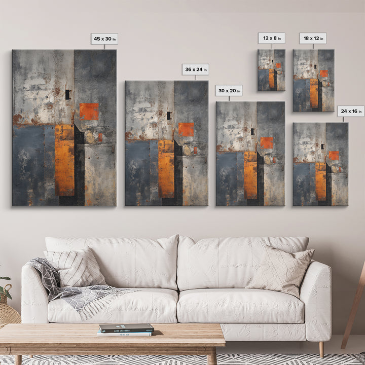 Concrete Wall Abstract Canvas Print, Industrial Art, Steampunk Decor, Living Room Decor, Fine Art, Foundry, Luxury Decor, IND-2x3-65