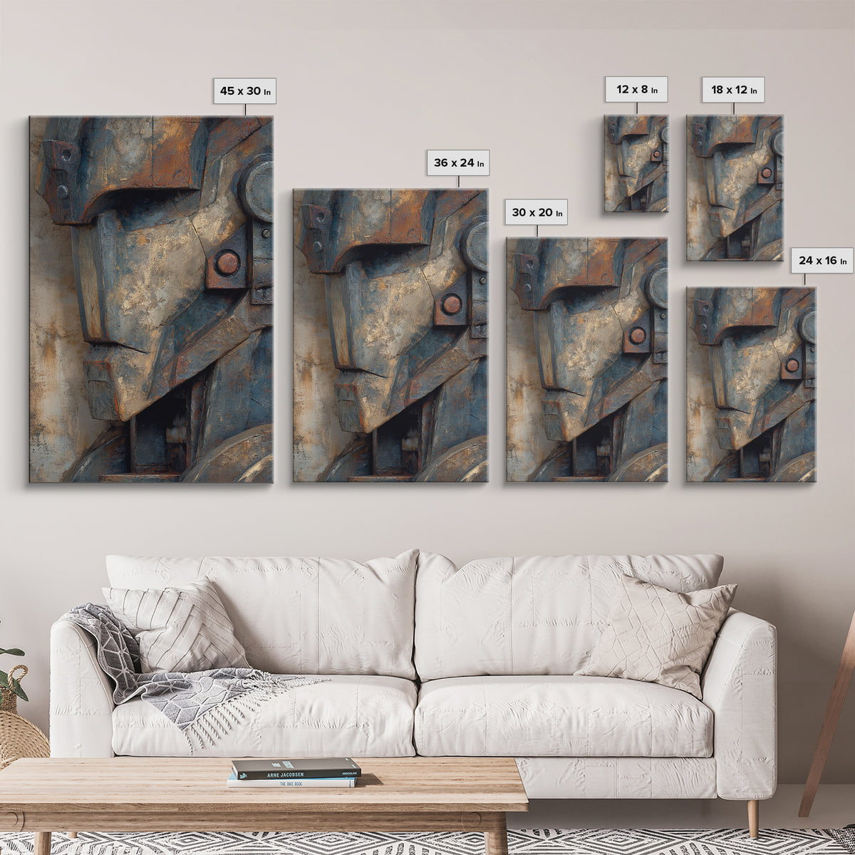 Concrete Wall Abstract Framed Canvas Print, Industrial Art, Gallery Decor, Living Room Decor, Abstract Art, Foundry, Home Decor, IND-2x3-89