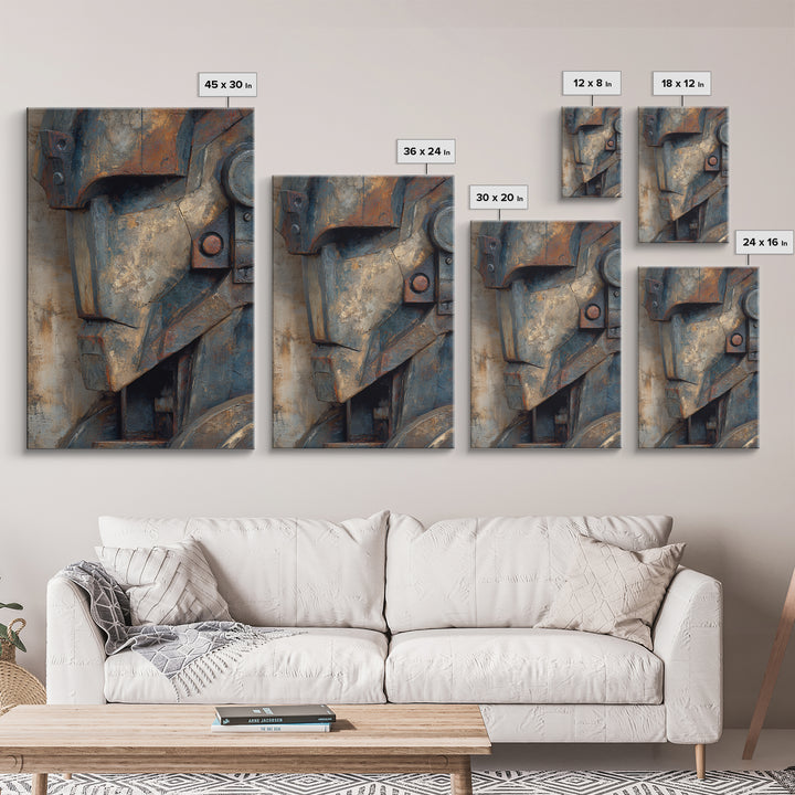 Concrete Wall Abstract Framed Canvas Print, Industrial Art, Gallery Decor, Living Room Decor, Abstract Art, Foundry, Home Decor, IND-2x3-89
