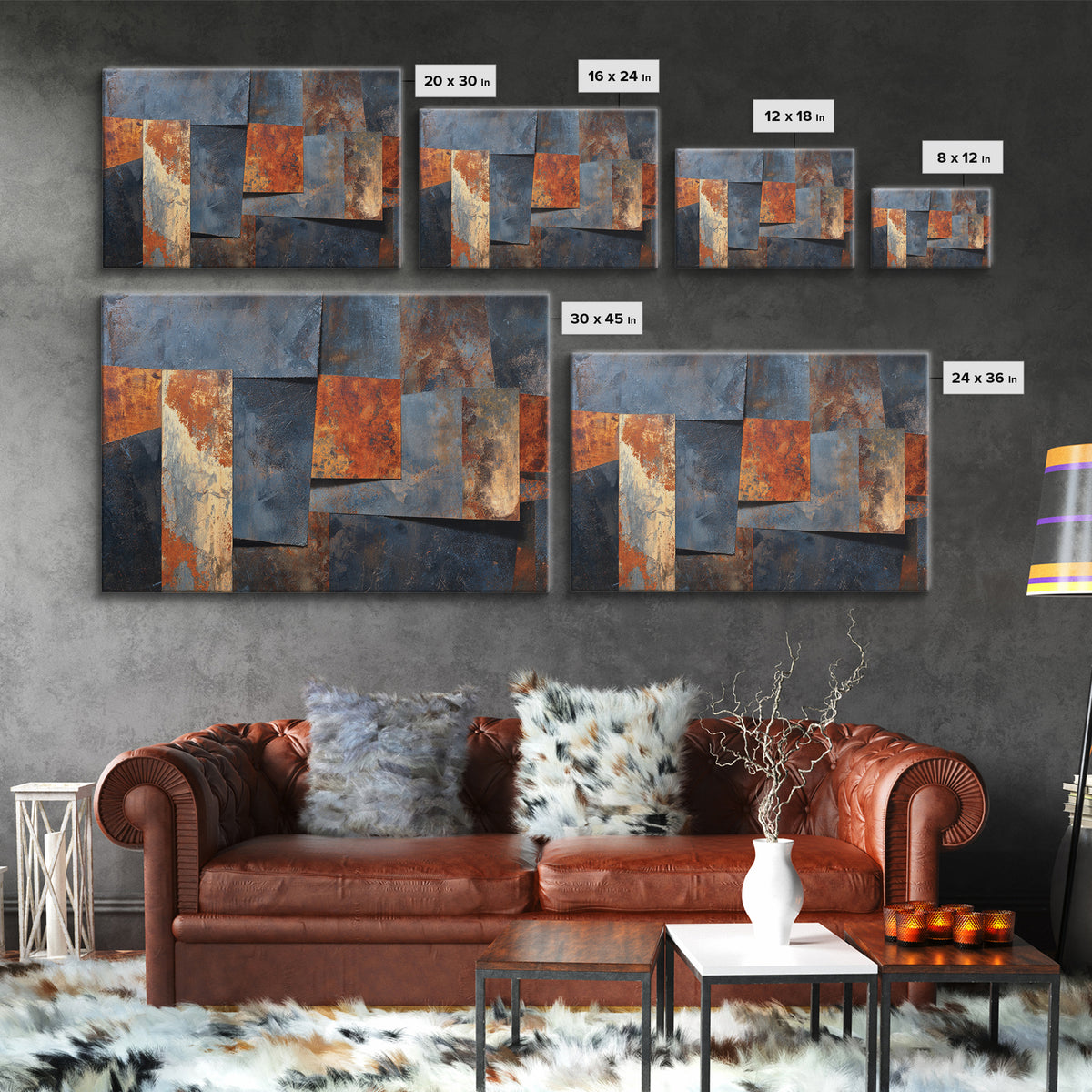 Abstract Smoke and Steel Shapes Canvas Print, Industrial Art, Decor, Living Room Decor, Abstract Art, Foundry, IND-3x2-76