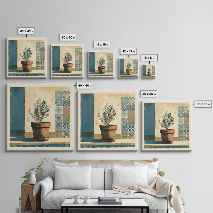 Terra Cotta Pot Canvas Print, Italian Villa Art, Living Room Wall Art, Living Room Decor, Oil Painting, Villa, Gallery Wall Set, IVA-1x1-22
