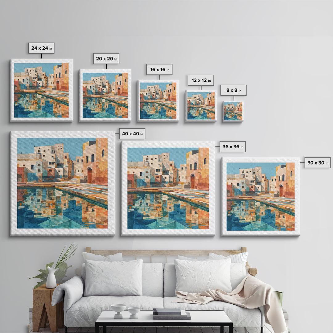 Venetian Canal Reflection Without City Crowd Canvas Print, Italian Villa Art, Bedroom Wall Art, Living Room Decor, Villa, IVA-1x1-44