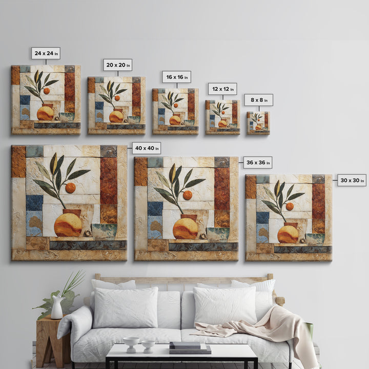 Marble Fruit Still Life Framed Canvas Print, Italian Villa Art, Gallery Wall Set, Living Room Decor, Fine Art, Villa, IVA-1x1-71