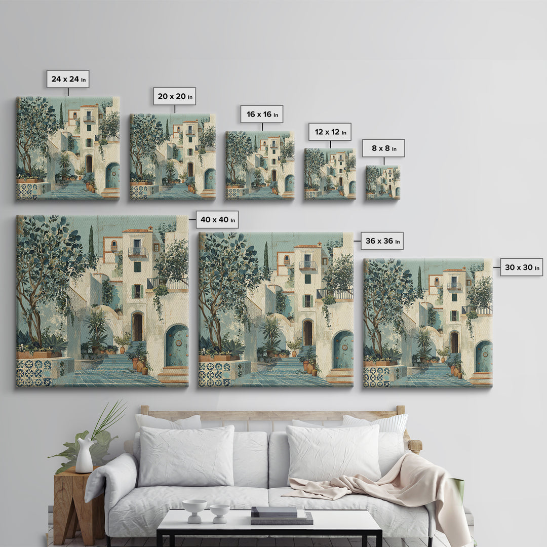 Amalfi Coast Cliffs Canvas Print, Italian Villa Art, Neutral Wall Art, Living Room Decor, Fine Art, Villa, Statement Artwork, IVA-1x1-85
