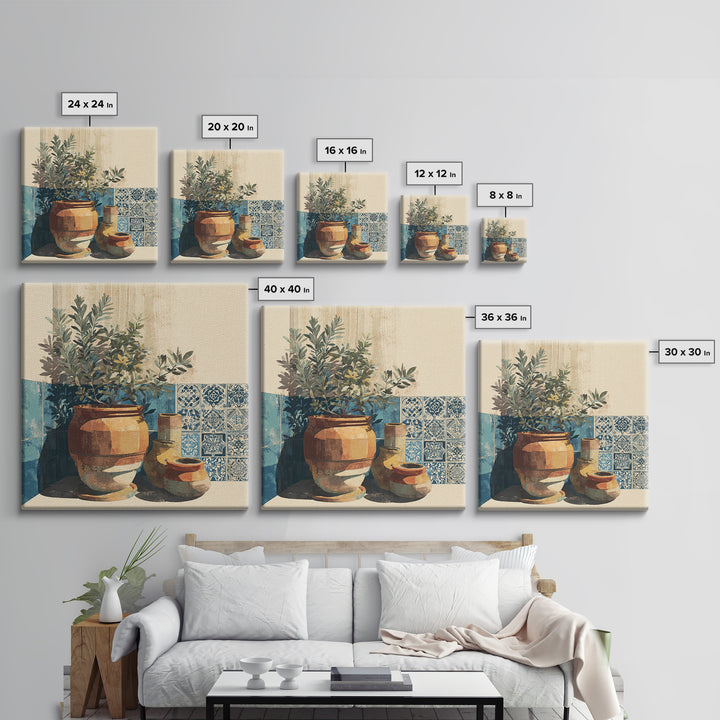 Terra Cotta Pot Canvas Print, Italian Villa Art, Living Room Art, Living Room Decor, Villa, Neutral Decor, Modern Decor, IVA-1x1-94