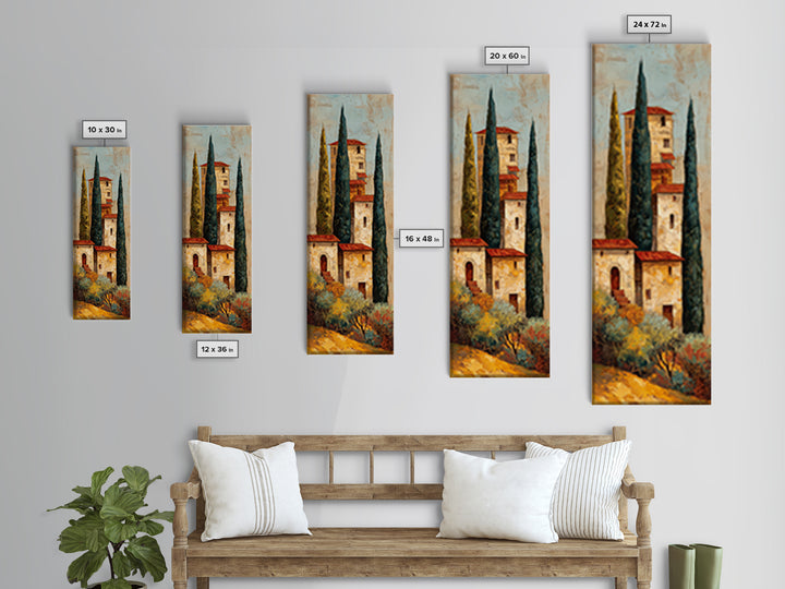Tuscan Hillside with Cypress Trees and Golden Canvas Print, Italian Villa Art, Living Room Art, Living Room Decor, Villa, IVA-1x3-13