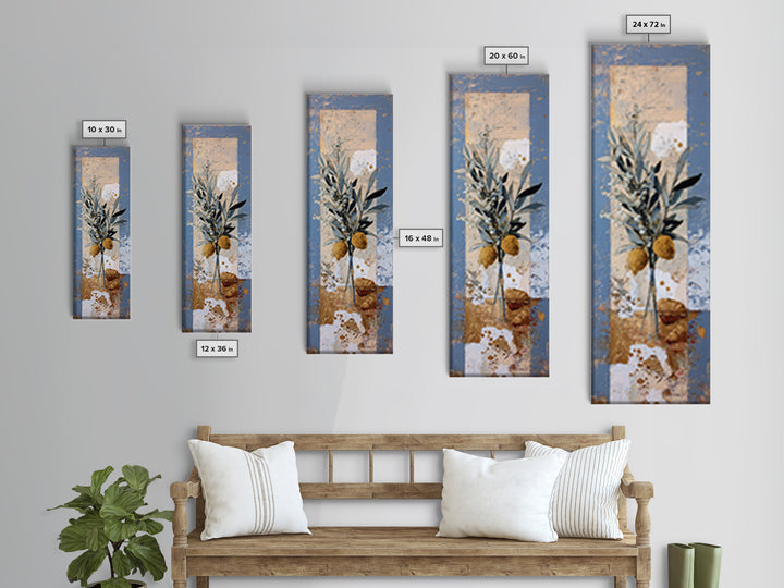 Mediterranean Arch Framing Blue Sea Framed Canvas Print, Italian Villa Art, Gallery Wall Set, Living Room Decor, Villa, IVA-1x3-20